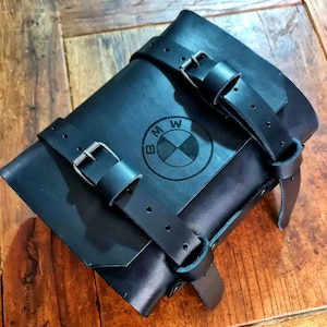 Enduro leather tool bag with laser logo bmw