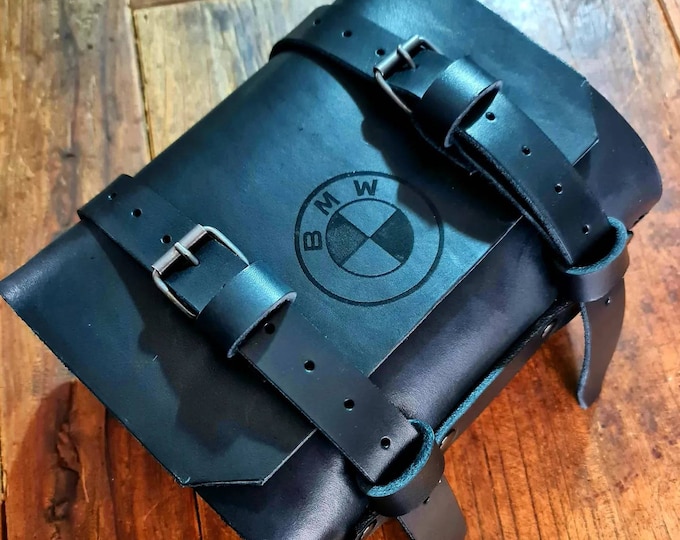 Enduro leather tool bag with laser logo bmw