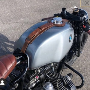 Bmw r80 r100 series 24 lt leather tank belt Cafe Racer and Scrambler. Aged leather.