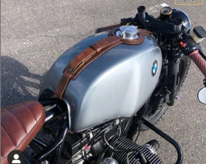 Bmw r80 r100 series 24 lt leather tank belt Cafe Racer and Scrambler. Aged leather.