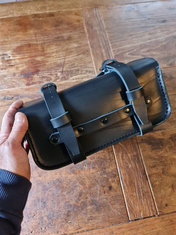 BMW R80 G/S Paris Dakar Bag. Black Leather. Hand-made in Italy. - Etsy