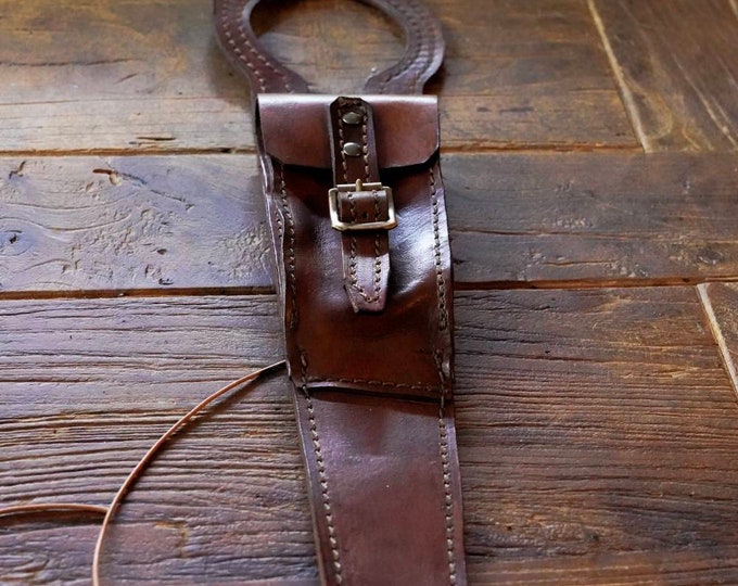 Bmw R nine T leather tank strap walnut color with documents holder Cafe Racer and Scrambler