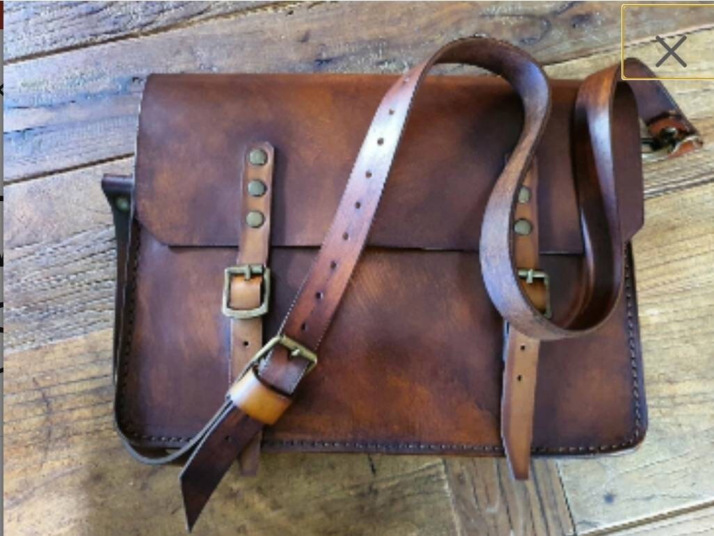 Leather Messenger Bag Vintage Style. Rustic Brown Color and - Etsy