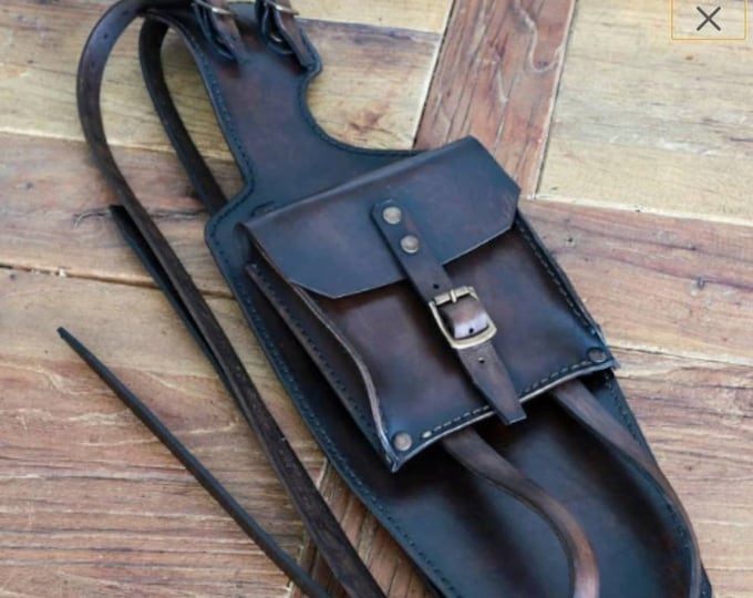 Triumph Bonneville, Scrambler leather tank belt Cafe Racer and Scrambler. Tank band in dark walnut leather Vintage look