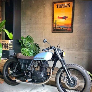 Honda cb 350/500/750 cafe racer scrambler side bag. BLACK colour.