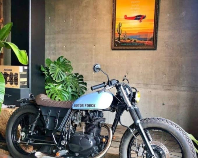 Honda cb 350/500/750 cafe racer scrambler side bag. BLACK colour.