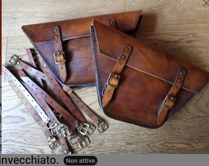 Yamaha xs 750 side bags left and right side covers flank. café racer scrambler. Aged light walnut color