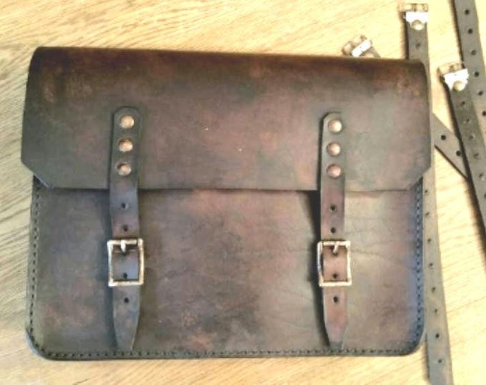 Leather motorcycle side bag for Cafe Racer and Scrambler Cafe racer and Scrambler saddle bag Totally handmade.
