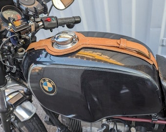 Bmw r80 r100 series 24 lt leather tank belt Cafe Racer and Scrambler. Patina effect Totally handmade. Hand made in Italy