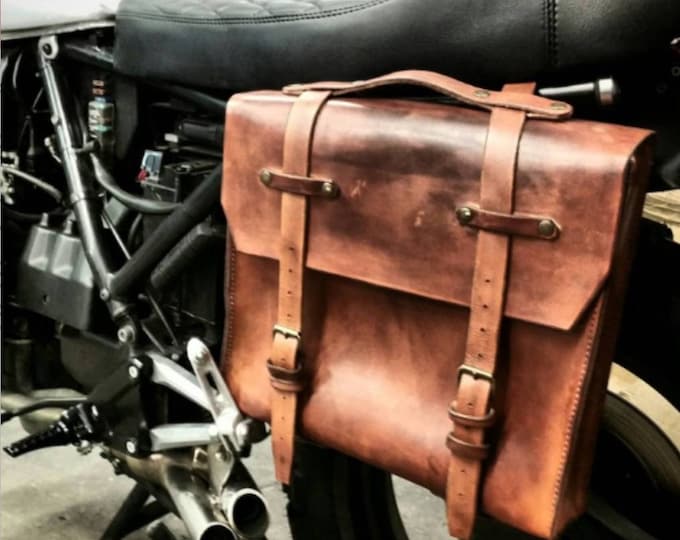 4 mm leather side bag for cafe racer scrambler cafe racer scrambler saddle bag transformations. 