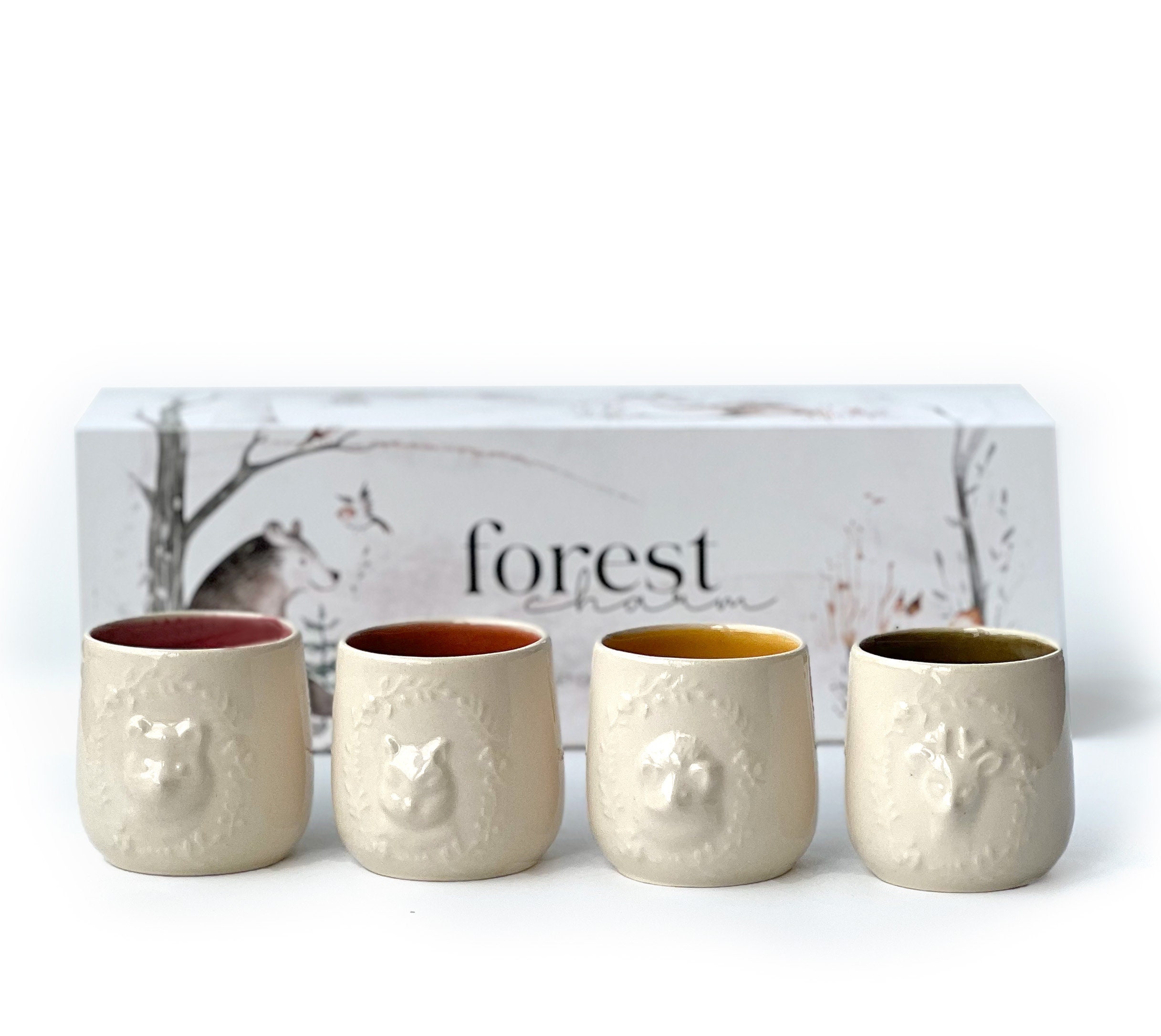Boho Scandi Large Porcelain Ceramic Coffee/Tea Cup With Gold Foil Handle  (330ml)