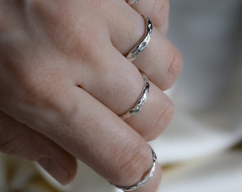 Phalangeal rings made of silver,midi rings. Rings in the middle of the finger.