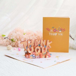 Thank you 3D Pop Up Card, Appreciation card.