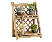 4-Tier Wooden Ladder Shelf - Plant Stand