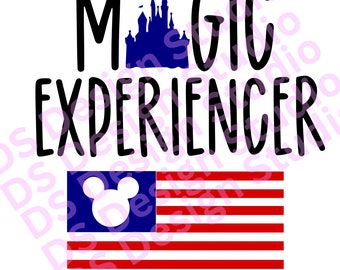 Magic Experiencer, mouse, American Flag, family matching, vacation shirts, SVG File, Digital Download