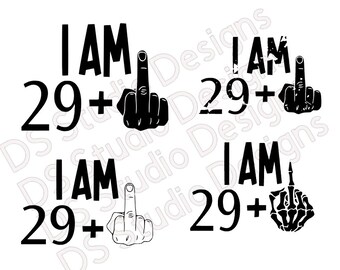 Funny 30th Birthday Middle Finger SVG Bundle: Distressed Skeleton Design (Digital Download)