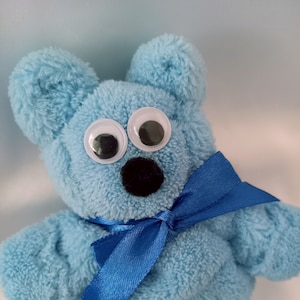 Porte-clé ours en peluche, porte-clé breloque voiture ours en peluche, accessoire de sac, ours en peluche bleu, ours en peluche duveteux, ours en peluche, ours en peluche dans une boîte, cadeau