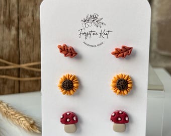 Fall Stud Pack: Handmade Polymer Clay Earrings