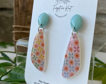 RETRO Clay Earrings, Handmade Polymer Clay Earrings