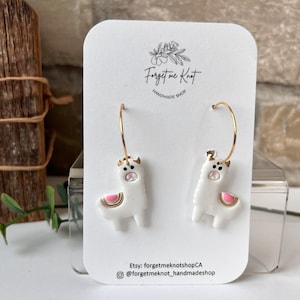 Lama handgemachte Polymer Clay Ohrringe