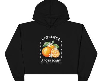 Sweat à capuche court orange Violence