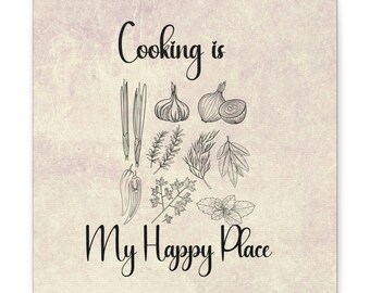Kitchen decor, Wall decor, Canvas print, Kitchen art, Cooking theme, Foodie Gift, Chef gift, Herb graphics - cooking#2