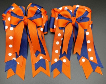 Oranje, blauwe en witte polka dot ruitershowbogen