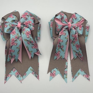 Cherry Blossom Horse Show Bows, Equestrian Hair Bows, Bows for Horse Shows & Competitions, Equestrian Gifts, Short Stirrup Bows