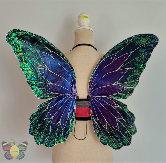 Iridescent Dark Fairy Wings Cosplay Wing Costume Wings Etsy