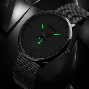 Mens watches Relojes Hombre skmei 9185 quartz waterproof sports Fashion Wrist Watch for Men Unisex Dress with Stainless Steel Mesh Band