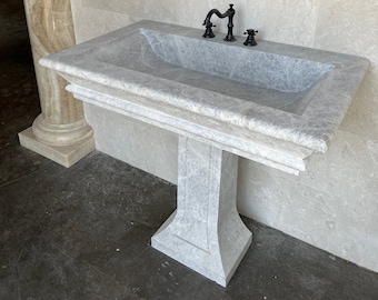 Hand Carved Natural Limestone Sink