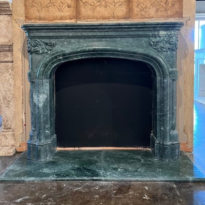 Hand Carved Green Marble Fireplace Mantel