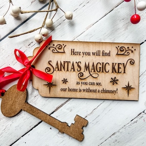 Santa&#39;s Magic House Key, Santa&#39;s House Key, House Key For Santa, No Chimney House Key, Christmas Traditions, Christmas Key