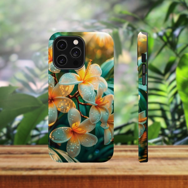 Tropical Flowers Magsafe iPhone Case, Flowers Lovers Gift, Flower iPhone Case,Nature, Nature Lover iPhone Case, 14, 13,  iPhone 15 case,