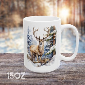 11oz, 15oz, Elk Mug, Buck  Mug, Deer Lover Coffee Mug, Birthday Gift For Him, Son Birthday, Animal Nature Lover Gift,  Outdoors Lover Gift,