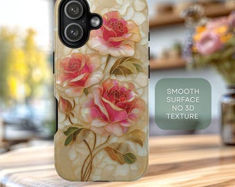 Rose iPhone Case, Stained Glass Style Floral Case for iphone and Samsung Galaxy, Botanical Phone case