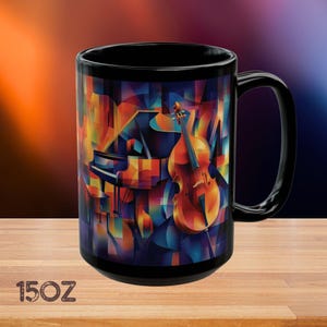 Music Lover Collage Coffe Mug, Gift for Musician, Jazz Club Cup, Bass Player Gift, Music Festival, Jazz Lover Tea , Music Enthusiast Gift,