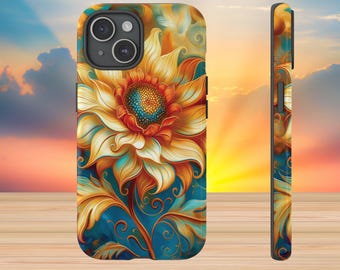 Sunflower Phone Case: Elegant Floral case for iPhone and Samsung Galaxy,