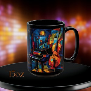 Music Lover Mug, Coffee Mug, Jazz Club Coffee Cup, Gift for Musician, Tea Mug, Music Enthusiast, Jazz Lover, Night Club Mug, Birthday Gift