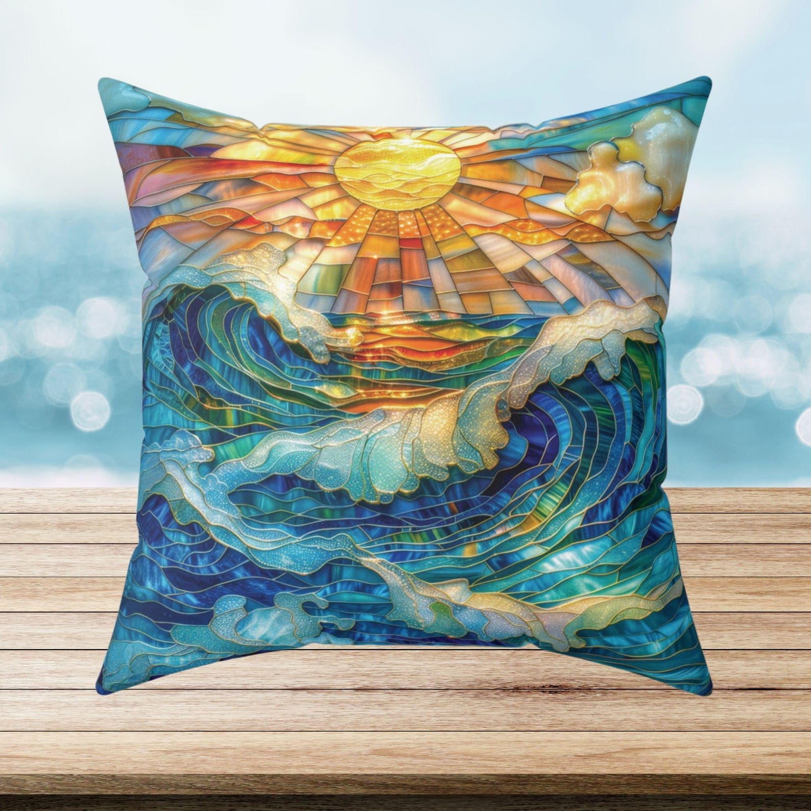 Ocean Sunset Trow Pillow