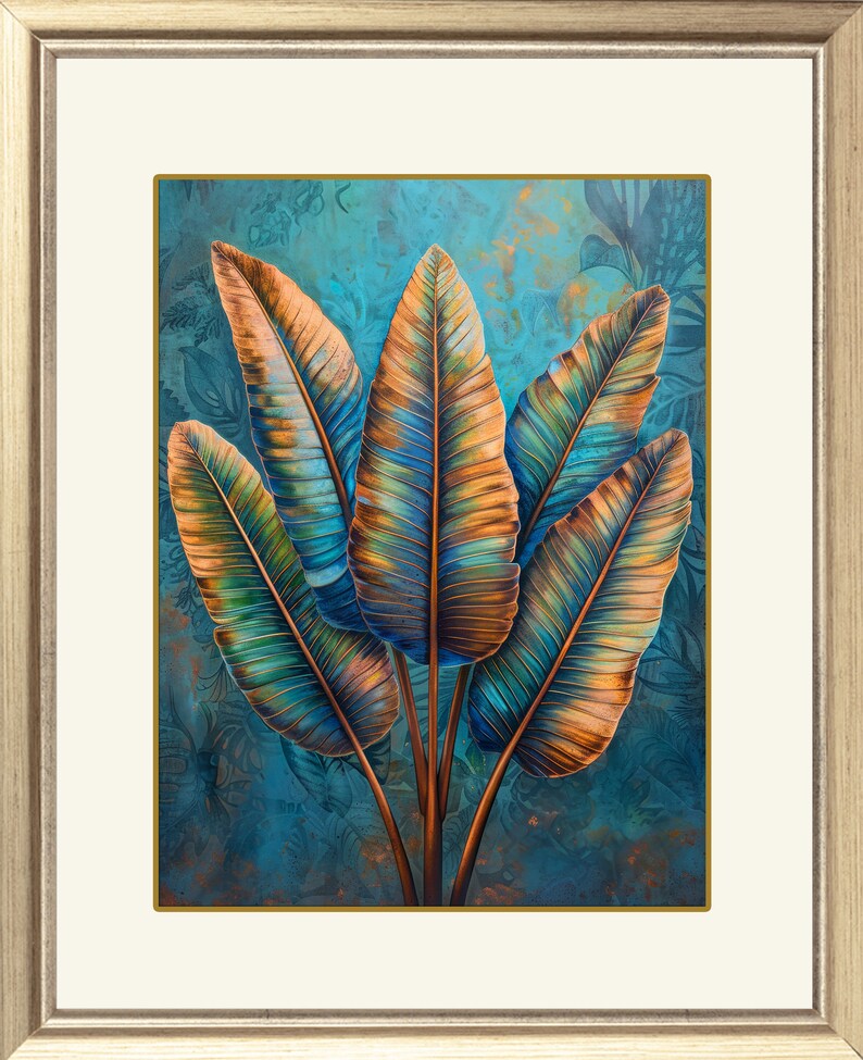banana-leaves-wall-art-tropical-wall-art-floral-art-painting