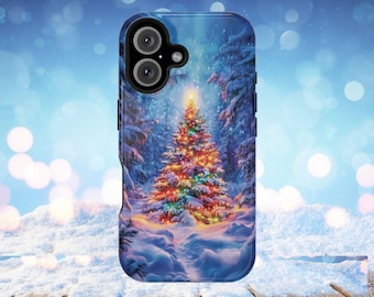 Christmas Tree Phone Case, MagSafe Christmas Phone Case for  iPhone & Samsung Galaxy s26 , Holiday Night Scene Cover, Festive Gift