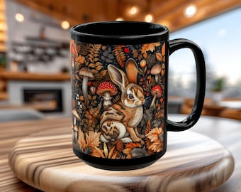 Cottagecore Bunny Mug | Woodland Bunny Coffee Mug, Easter Rabbit Gift