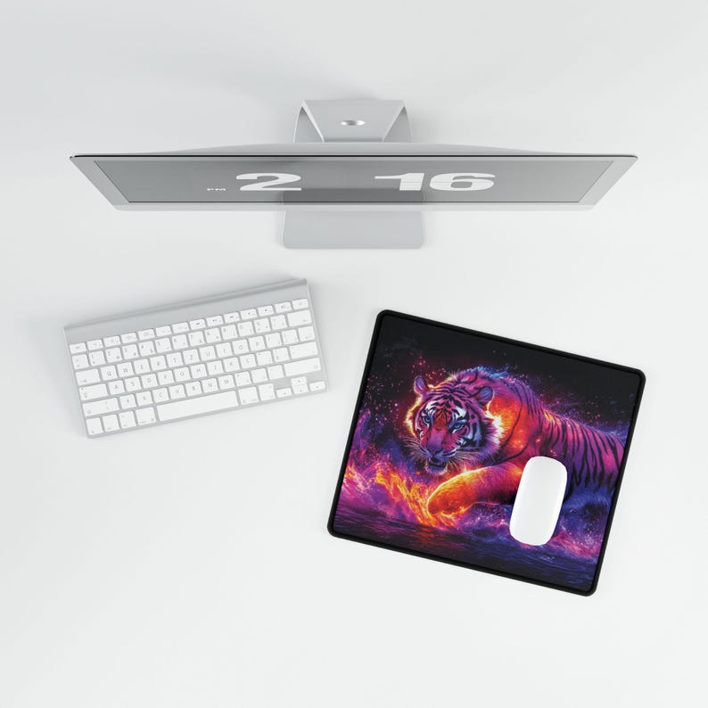 Computer Mat Tiger Tiger Desk Mat, Charging Tiger Mousepad, Large Gaming Desk Mat, Gift ...