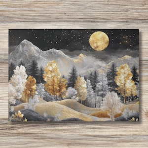 Snowy Forest Moon Cutting Board, Mountains Tempered Glass Winter Kitchen Decor, Nature Gift  Mom Dad, Cook, Chef, Cabin Housewarming Holiday