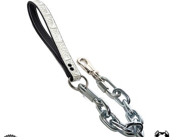 Super Heavy Chain Lead w/ Leather handle