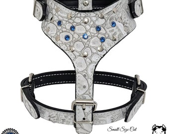 Custom Leather Dog Harness, Bling Leather Dog Harness, Big Dog Harness, Leather Vest for Dogs, Heavy Duty Dog Harness, Bully Breed Harness