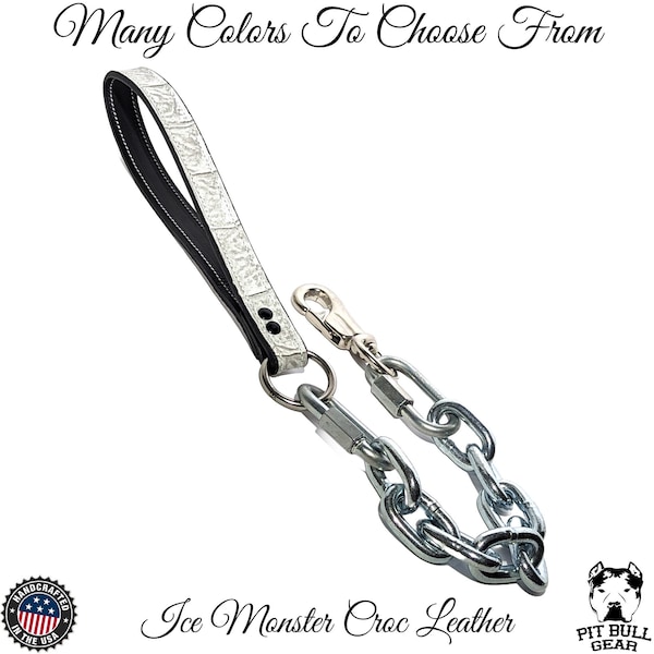 Super Heavy Chain Lead w/ Leather handle