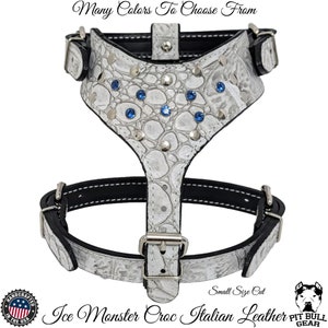 Custom Leather Dog Harness, Bling Leather Dog Harness, Big Dog Harness, Leather Vest for Dogs, Heavy Duty Dog Harness, Bully Breed Harness