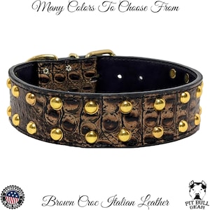 Leder Hundehalsband mit Nieten, Starkes Hundehalsband, Benutzerdefinierte Leder Hundehalsband, Nieten Leder Hundehalsband, Echtleder Hundehalsband, 2 &quot;Breit